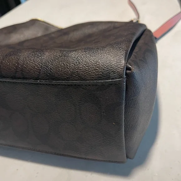 Coach shoulder Hand bag Purse Brown & Pink Flawless Like NEW adjustable strap - Picture 10 of 14
